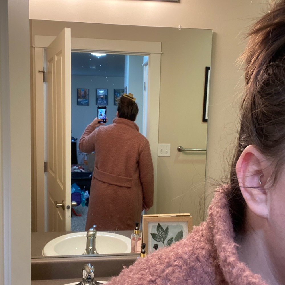 Pink Long Teddy Coat
